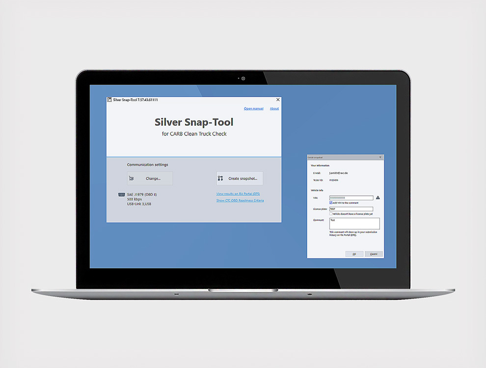 Silver Snap-Tool for California Clean Truck Check